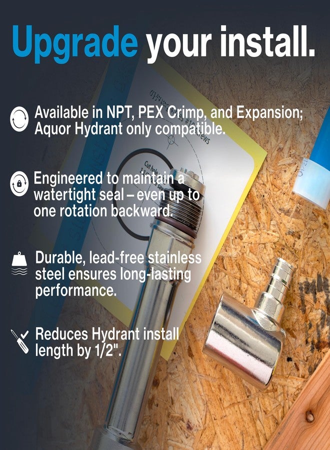 Aquor وصلة تمدد بزاوية 90 درجة من الفولاذ المقاوم للصدأ من نوع Aquor PEX F1960 مقاس 1/2 بوصة، ملحق تركيب الأنابيب، قطعة تركيب لحنفيات المياه المنزلية، والمركبات الترفيهية، والقوارب من Aquor - Image 4
